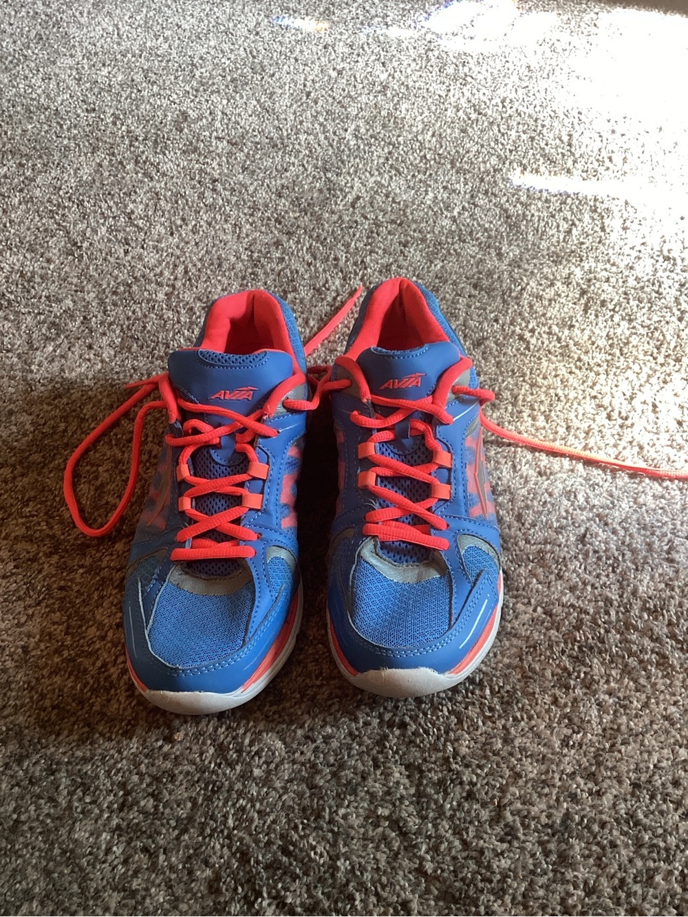 Avia Blue Athletic Sneakers with Red Accents